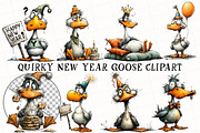 Quirky New Year Goose Clipart, an Illustration by OK Design (Thumbnail 2 of 6)