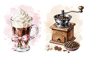 Watercolor Coffee Clipart (46), a Food Illustration by Iryna Denysova (Thumbnail 8 of 8)