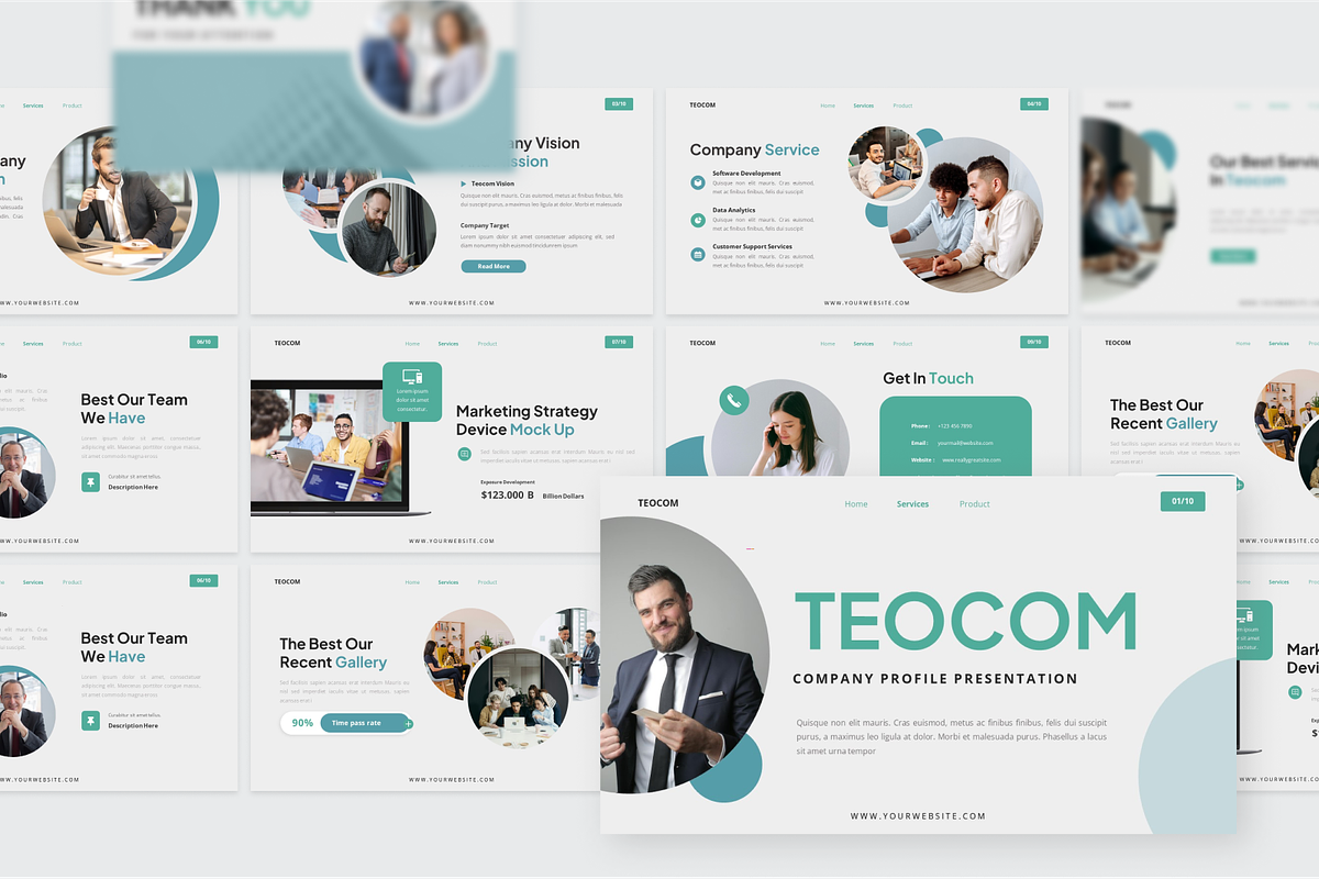 Teocom Company Profile Google Slide, a Presentation Template by SquidPixey (Photo 5 of 6)