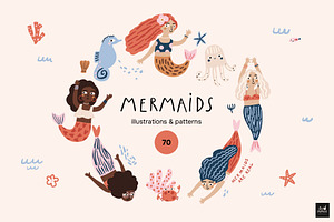 Mermaids clipart & patterns