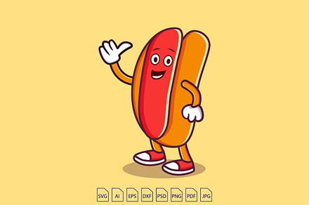Cool Hotdog Cartoon Vector Icon