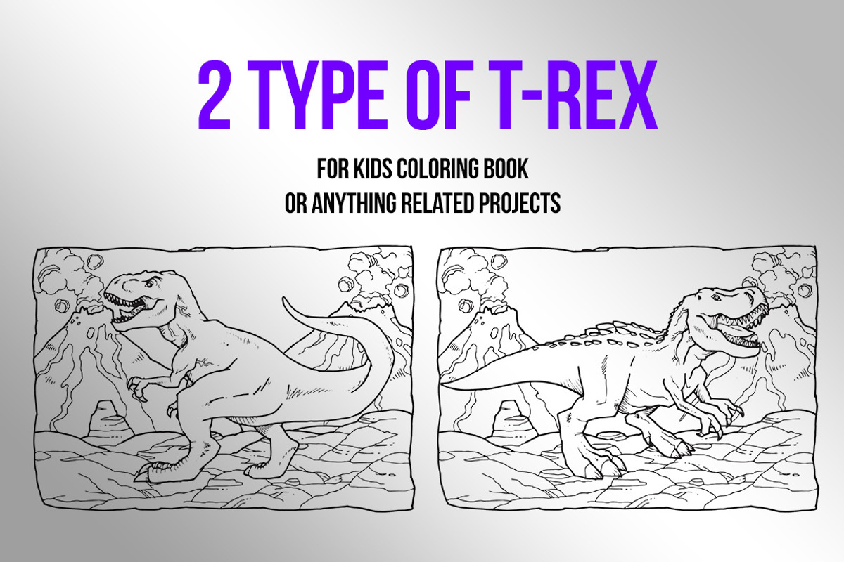 Tyrannosaurus Rex Outline Vector, an Animal Illustration by SCworkspace (Photo 2 of 2)