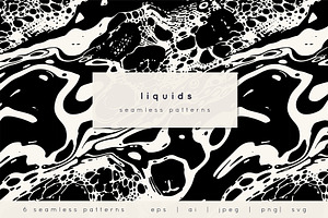 Liquids. Seamless Patterns Set, a Pattern Graphic by Curly_Pat