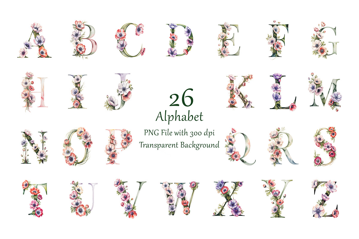 Anemone Watercolor Floral Clipart, a Decorative Illustration by ForhadGFX (Photo 12 of 14)