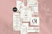 Pink Floral Wedding Invitation Suite, an Invitation Template by Arslan (Thumbnail 1 of 6)
