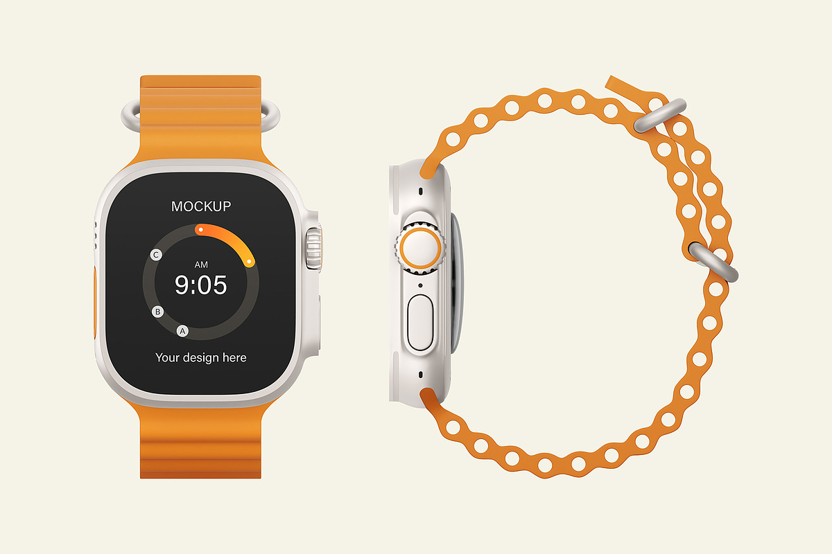 Apple Watch Ultra Mockup Set, a Wearable Device Mockup by ForgeDesign (Photo 9 of 14)