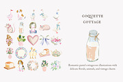 Coquette cottage clipart set, a Decorative Illustration by Patishop Art (Thumbnail 7 of 9)