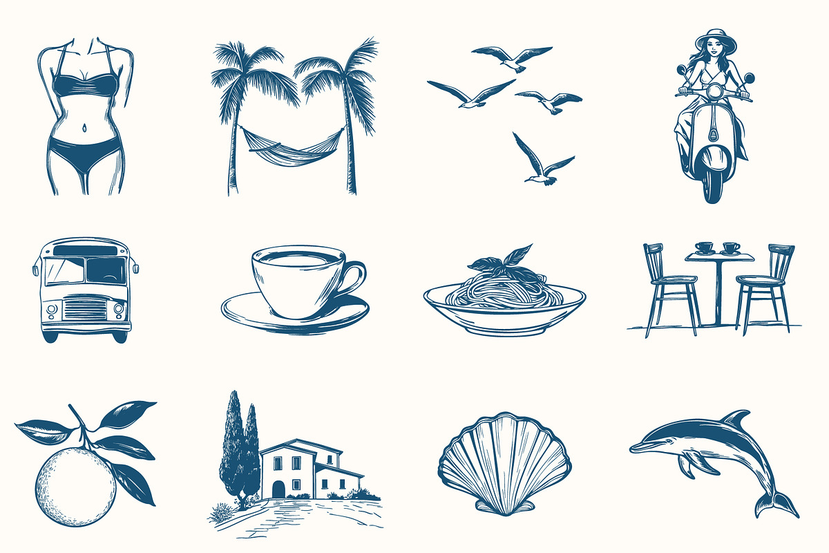 La Dolce Vita Summer Illustrations, an Object Illustration by NatalieArtShop (Photo 8 of 17)