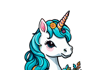 Glossy cool unicorn head