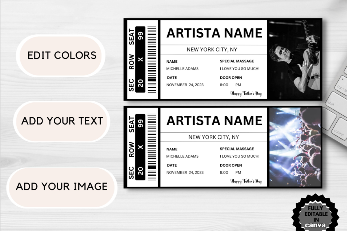 Editable Concert Ticket Template, an Invitation Template by YasdeyDesigns (Photo 8 of 9)