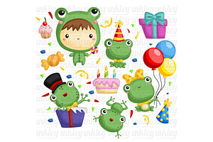 Birthday Party Frog Clipart