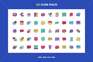 Speech bubbles icons, an Outline Icon by Wencory