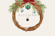DECEMBER Watercolor Winter Set, an Object Graphic by Kaleriia (Thumbnail 5 of 13)