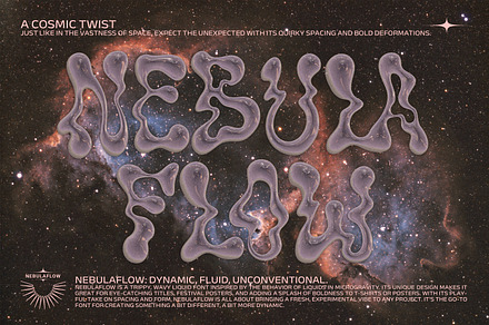 The Nebula Flow Font - Chrome Type, a Font by softulka