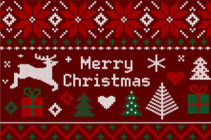 Christmas Knitted Elements, EPS, PNG