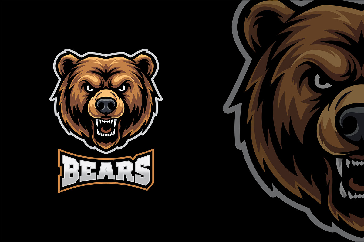 Bear Mascot Cartoon Logo Template, a Branding & Logo Template by shazi (Photo 2 of 2)
