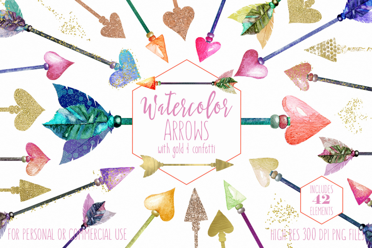 Watercolor Tribal Arrow Graphic Set, an Illustration by ClipartBrat Graphics (Photo 4 of 4)