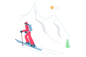 Woman ski touring