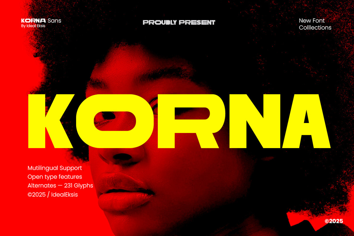 Korna, a Sans Serif Font by Ideal Eksis (Photo 1 of 18)