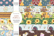 Farm Animals Digital Papers, a Pattern Graphic by Masha  Studio (Thumbnail 1 of 11)