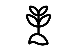 Growth plant icon, an Outline Icon by Sumberpangan