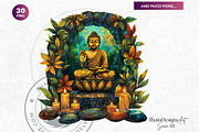 Vibrant Buddha Clipart Set, a Decorative Illustration by ThatsDesignArt (Thumbnail 9 of 10)