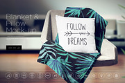 Blanket & Pillow On Chair Mockup, a Product Mockup by Denny's Mock-ups (Thumbnail 1 of 8)
