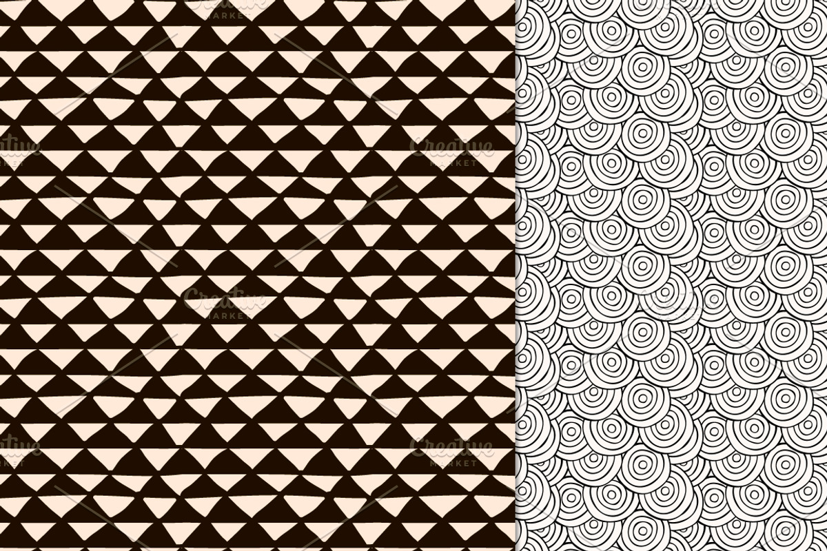 6 Black Sketched Seamless Patterns, a Pattern Graphic by Olya Creative (Photo 4 of 4)