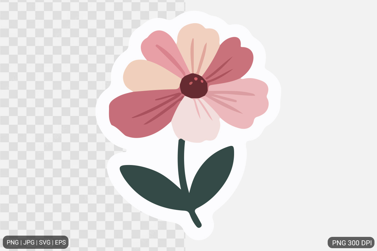 Cute Flower Sticker Design Bundle, an Illustration by Actual Pixel (Photo 21 of 26)