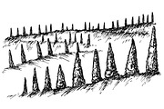 Hand drawn sketches of cypress tree, a Decorative Illustration by CGterminal (Thumbnail 5 of 7)