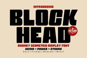 Block Head – Geometric Display Font