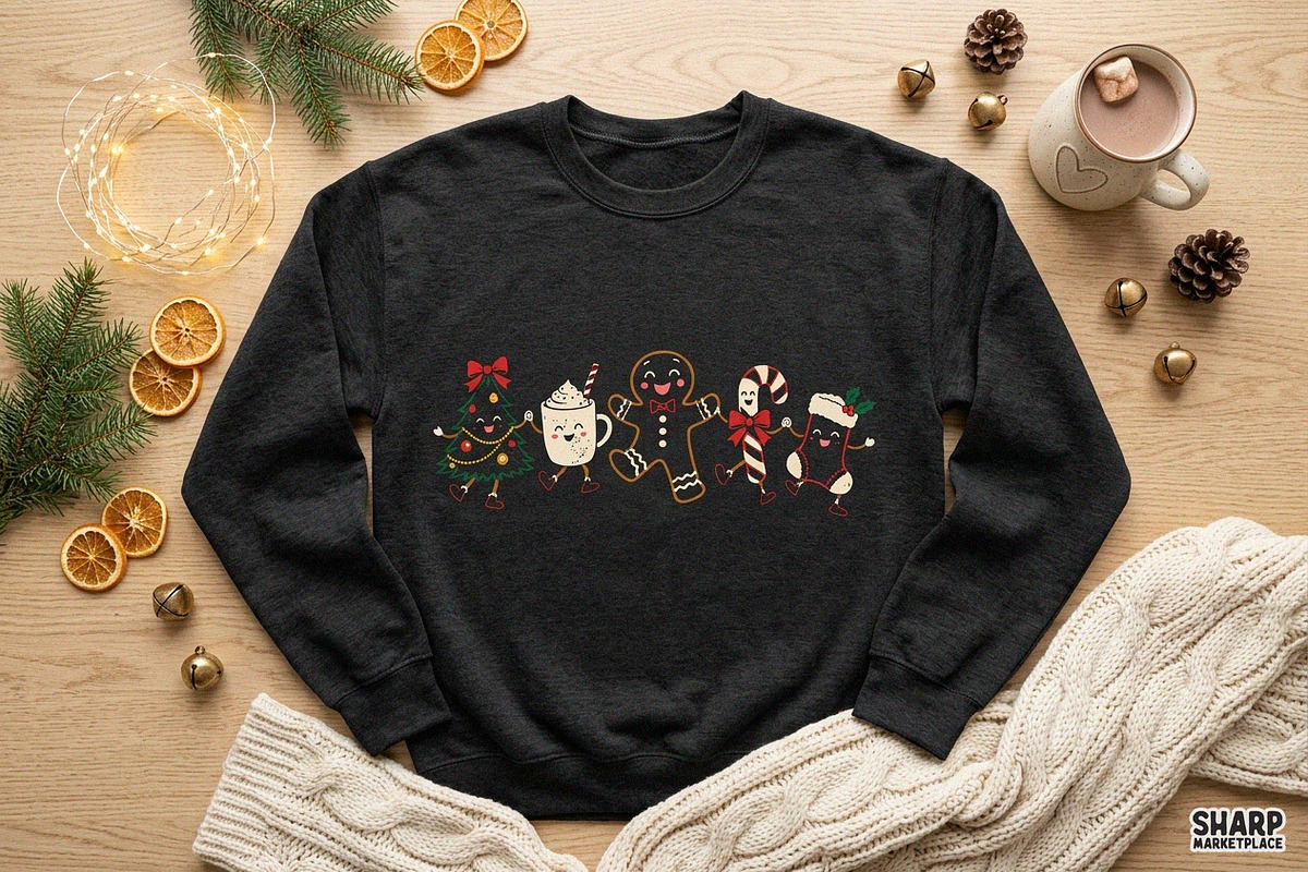 Cute Retro Christmas Characters, an Object Graphic by SharpMarketplace (Photo 3 of 4)