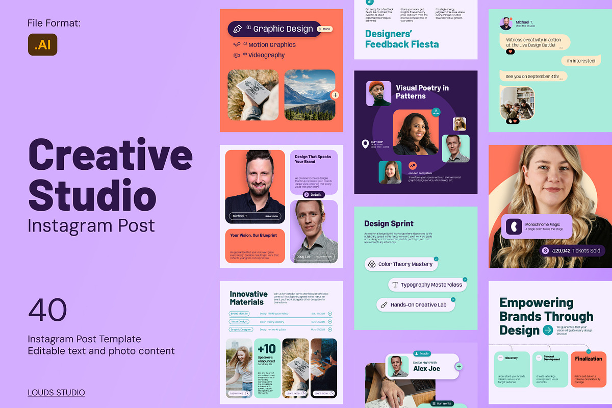 Creative Digital Agency Instagram, a Social Media Template by Louds Studio (Photo 1 of 4)