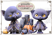 Cute Purple Witch Dolls Clipart, an Object Graphic by Area (Thumbnail 5 of 10)