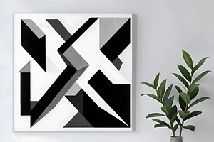 Dynamic Geometric Abstract Shapes, a Decorative Illustration by Sharon Schwalbe