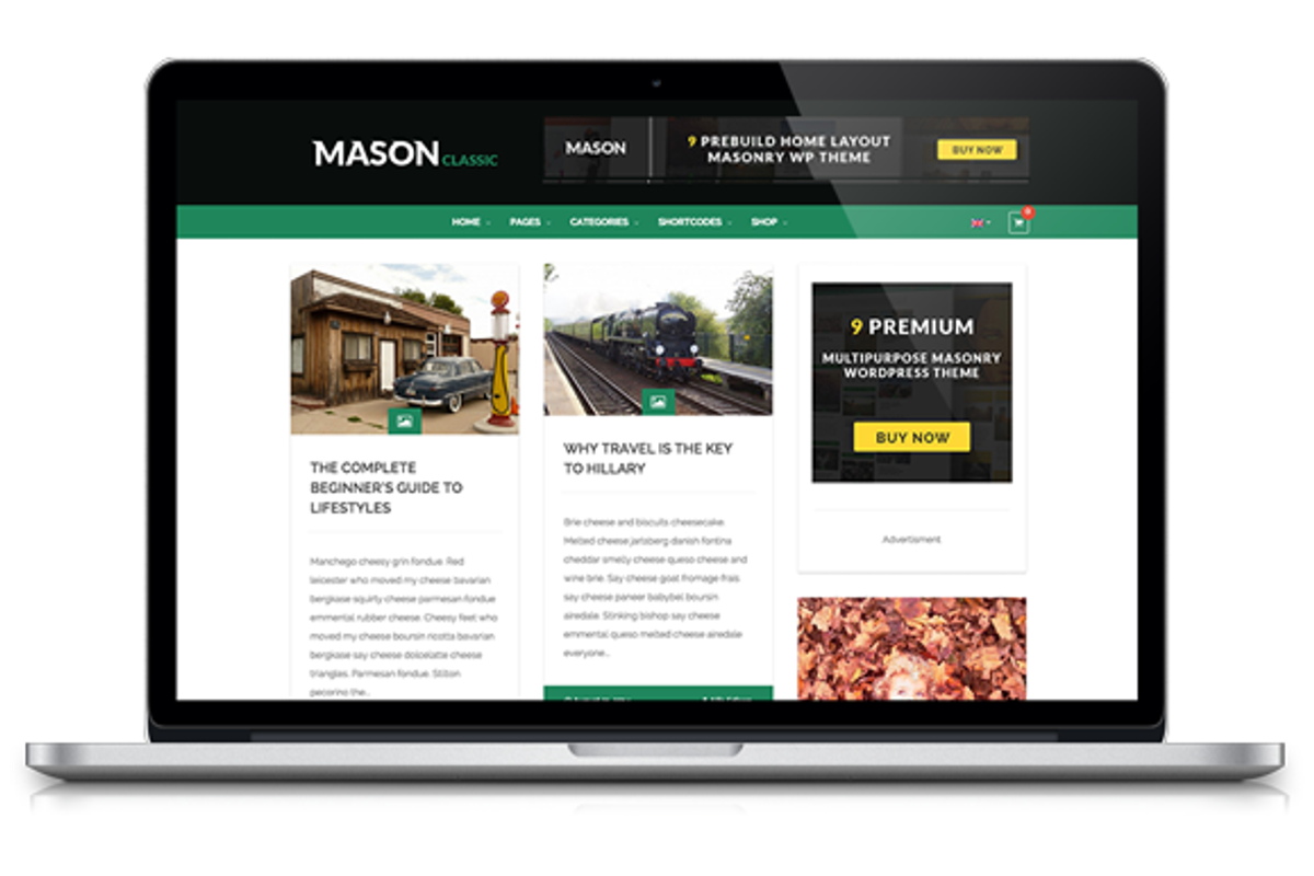 Mason - Ultimate Masonry WP Theme, a WordPress Template by WPBootstrap (Photo 3 of 5)