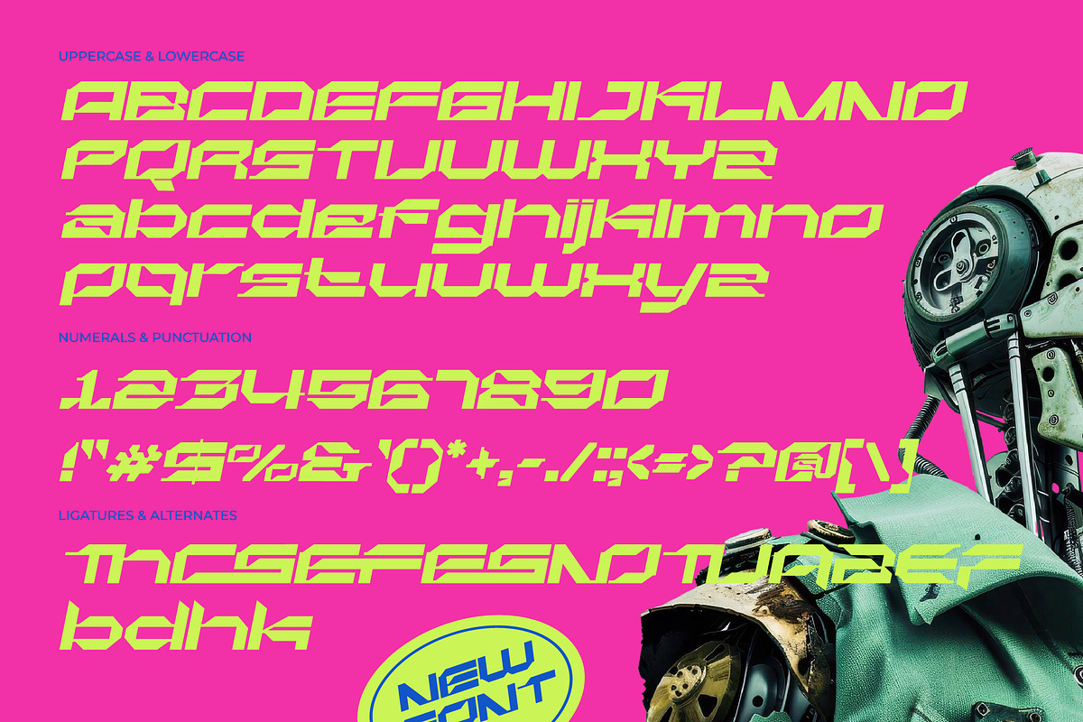Frechno Bold Futuristic Display Font, a Sans Serif Font by Jaruka (Photo 10 of 10)