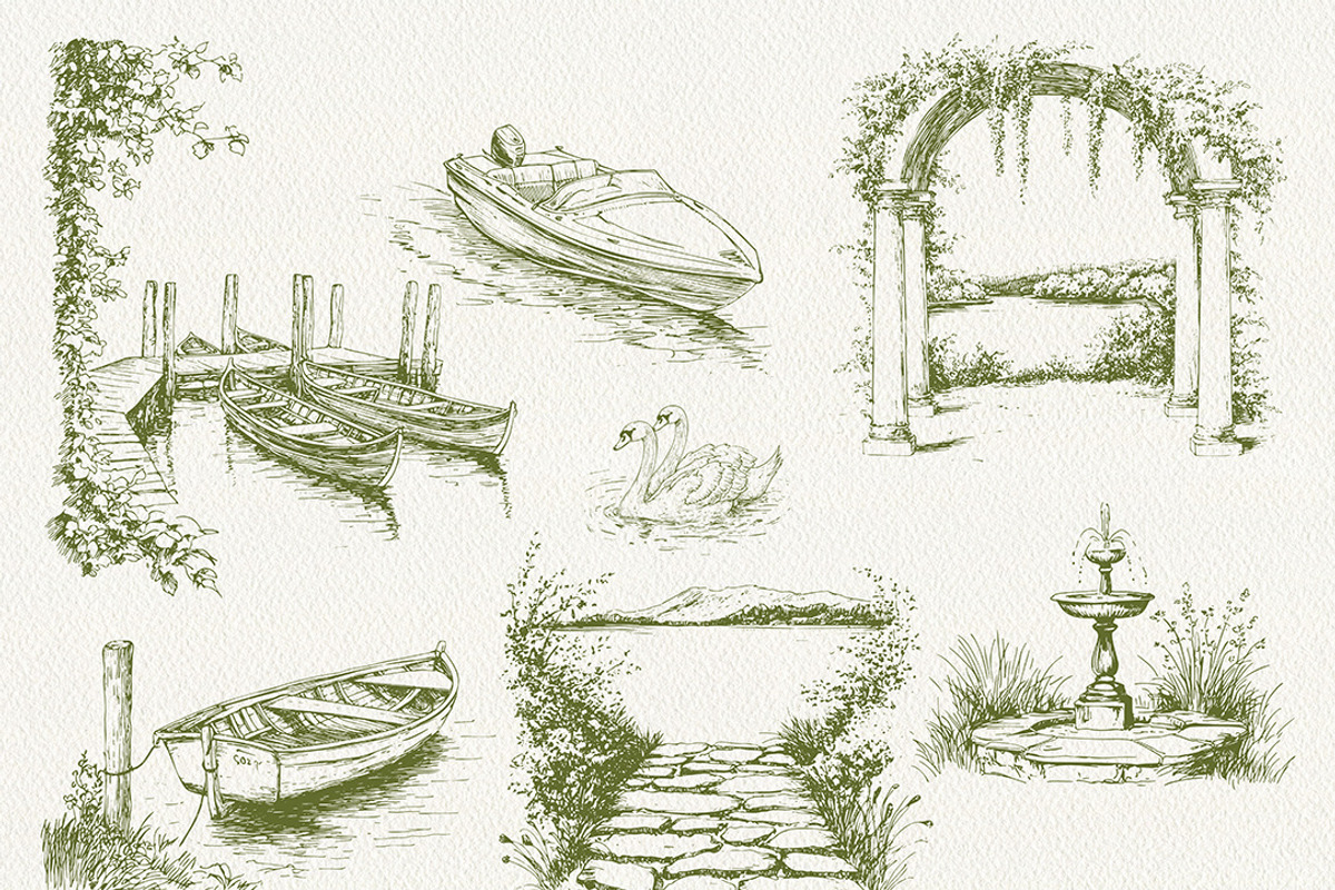 Lakeside Villas – A Timeless Italian, a Decorative Illustration by Eyeinspire (Photo 4 of 8)