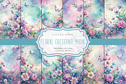Floral Crescent Moon, a Background Graphic by Curve Design (Thumbnail 1 of 7)