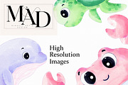 Watercolor Under Sea Animals Clipart, an Animal Illustration by MiracleArtAndDesign (Thumbnail 7 of 8)