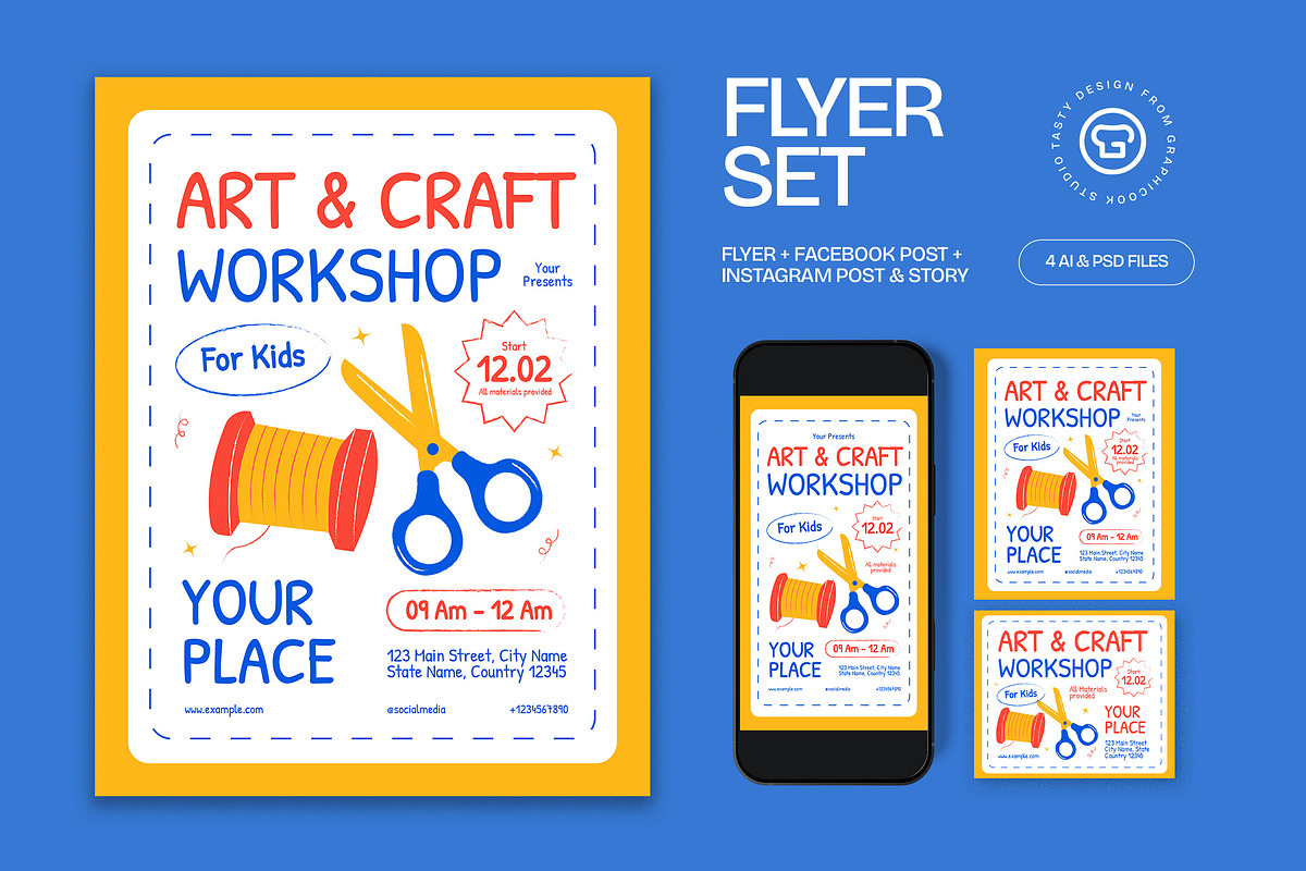 Art & Craft Workhsop For Kids Flyer