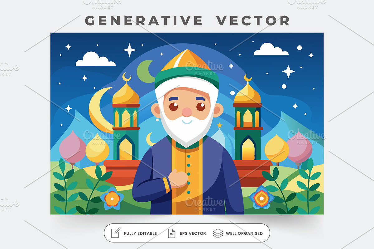 A cheerful figure stands proudly aga, a Graphic by SouravDesign