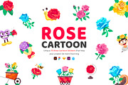 Rose Cartoon Stickers, an Emoji Icon by Vectors Market (Thumbnail 1 of 6)