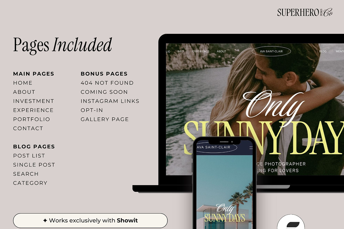 Photography Website Template, a Websites & App Template by Superhero Design Co. (Photo 5 of 7)