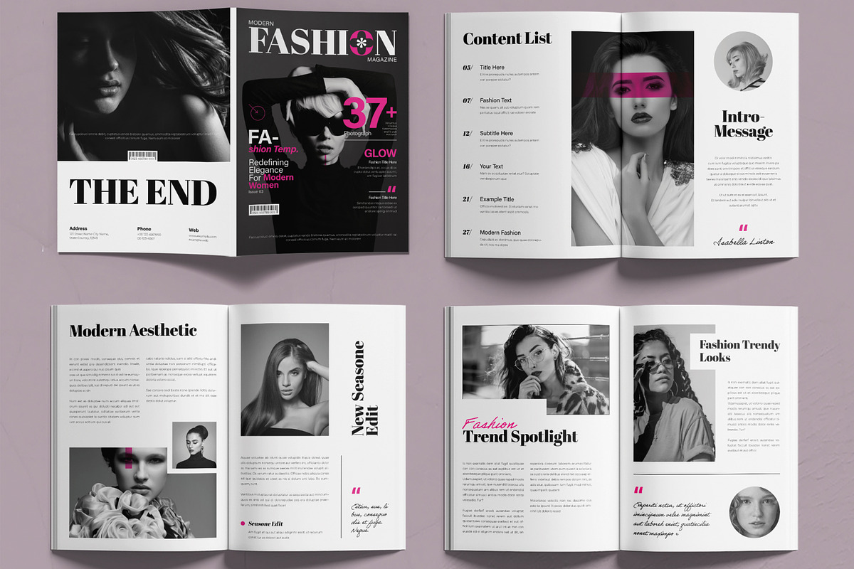 Fashion Magazine Template, a Magazine Template by MightyDesign (Photo 2 of 6)