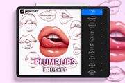 Procreate plump lips stamps, a Brush Add-On by KsTumanova (Thumbnail 1 of 4)