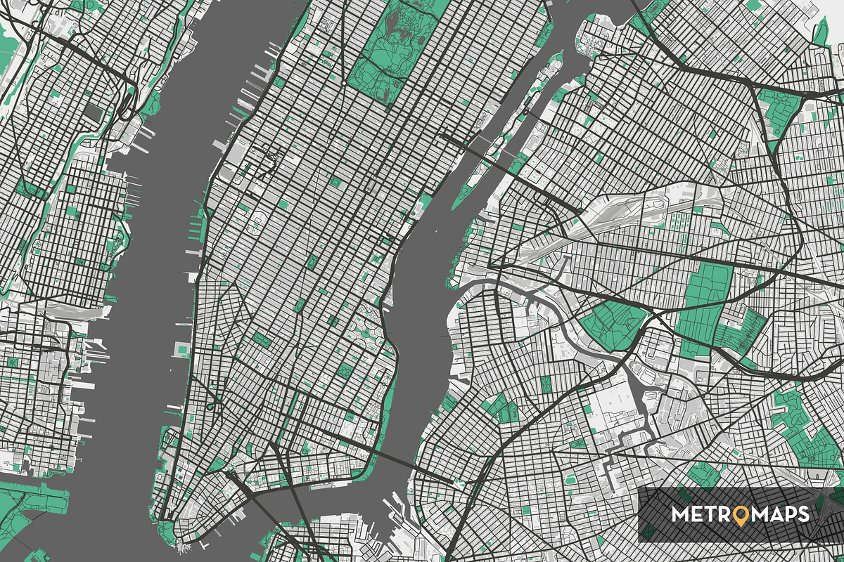 New York Map – Regular / Mint, an Illustration by MetroMaps (Photo 3 of 3)