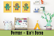 Retro Toy Robots Clipart & Posters, an Object Graphic by Blynn Pippen (Thumbnail 5 of 23)