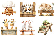 Cute Noah's Ark Watercolor Clip Art, an Illustration by Designworld (Thumbnail 3 of 9)