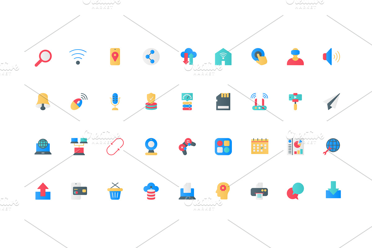 Online services for work and games, a Technology Illustration by Lemberg Vector
